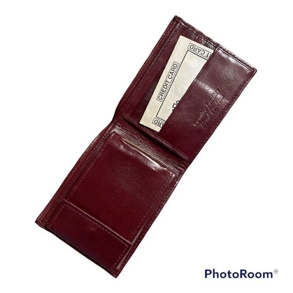 Vintage as new Hand crafted Leather Oxblood Brown Bifold Wallet - Picture 3 of 9